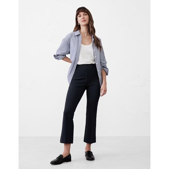 Banana Republic Navy Blue High Rise Ponte Kick Cropped Bootcut Pants Large NWT - Picture 1 of 11